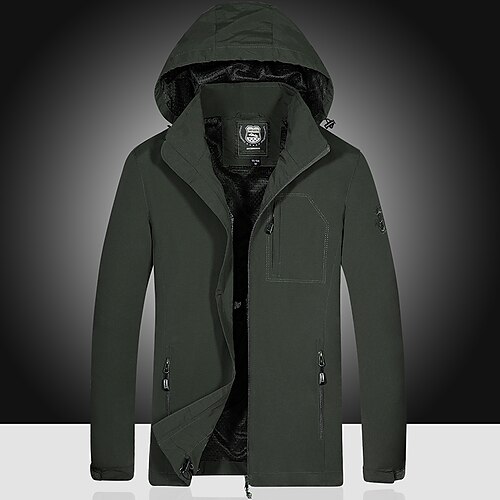 

Men's Jacket Regular Stylish UV Protection Pocket Coat Black Army Green Khaki Navy Blue Casual Daily Fall Zipper Stand Collar Regular Fit M L XL XXL 3XL 4XL / Winter / Long Sleeve