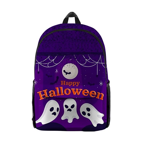 

Unisex Oxford Cloth 300D School Bag Commuter Backpack Large Capacity Breathable Zipper Tiered Halloween Halloween School Daily Purple