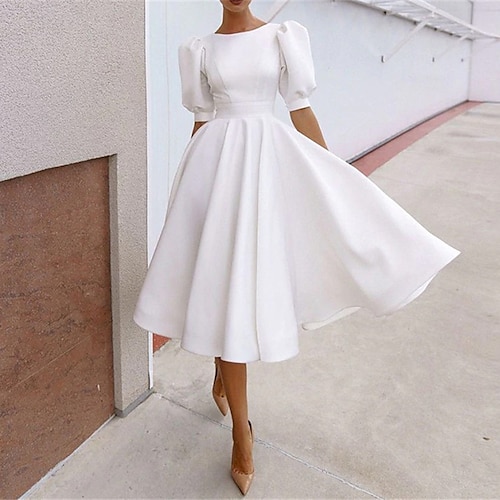 Women's Party Dress Homecoming Dress Swing Dress Midi Dress White