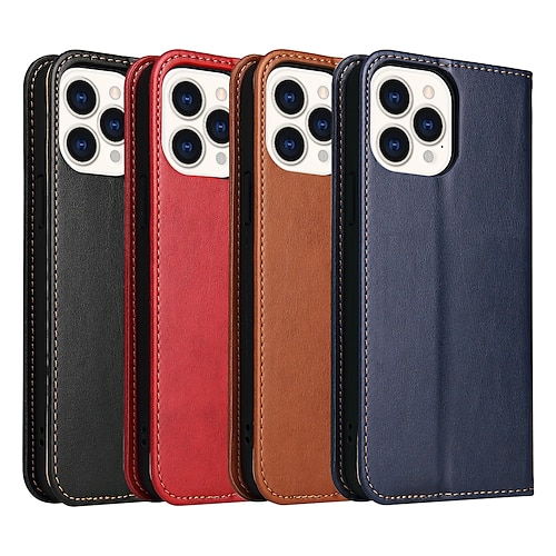 

Phone Case For Apple Wallet Card iPhone 14 Pro Max iPhone 13 12 Pro Max Mini with Wrist Strap Card Holder Slots Kickstand Solid Colored PU Leather