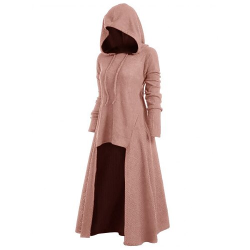 

Women's Plus Size Hoodie Dress Solid Color Hooded Long Sleeve Winter Fall Stylish Casual Maxi long Dress Daily Holiday Dress