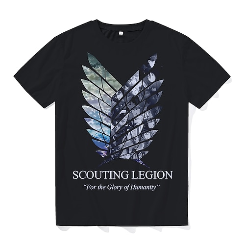 

Inspired by Attack on Titan Wings of Freedom Levi·Ackerman Cartoon Manga Back To School Anime Harajuku Graphic Kawaii T-shirt For Unisex All Couple's Adults' 3D Print Pure Cotton