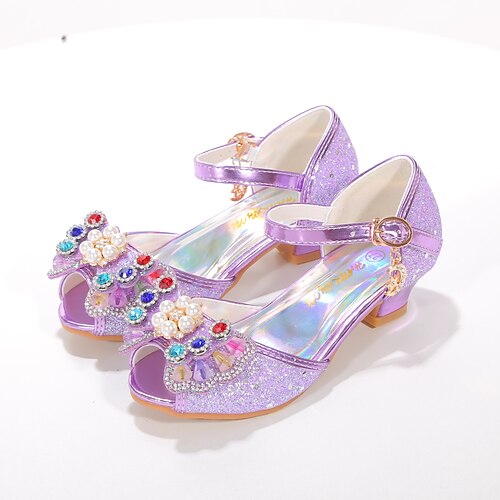 

Girls' Sandals Princess Shoes Open Toe Rubber Glitters Crystal Sequined Jeweled Big Kids(7years ) Little Kids(4-7ys) Daily Party Evening Walking Shoes