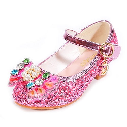 

Girls' Heels Glitters Children's Day Princess Shoes Rubber PU Glitter Crystal Sequined Jeweled Big Kids(7years ) Little Kids(4-7ys) Toddler(2-4ys) Daily Party & Evening Walking Shoes Rhinestone / TR