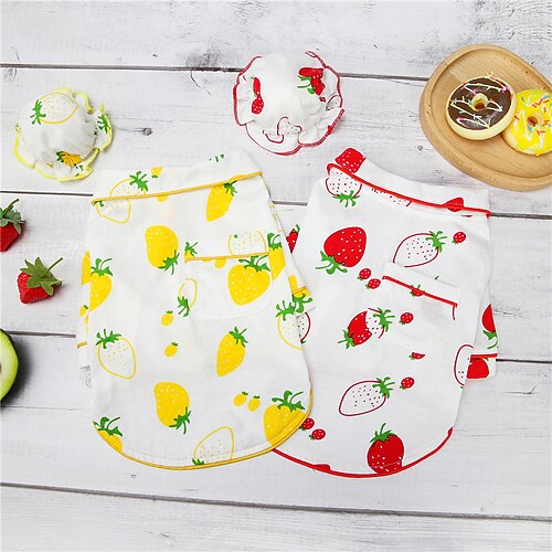 

Dog Cat Vest Fruit Adorable Cute Dailywear Casual / Daily Dog Clothes Puppy Clothes Dog Outfits Breathable Green Costume for Girl and Boy Dog Padded Fabric XXL