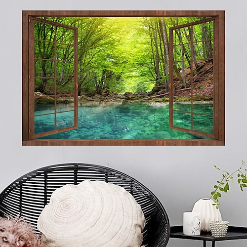 

Green Forest Wall Stickers Bedroom Living Room Removable Pre-pasted PVC Home Decoration Wall Decal 1pc