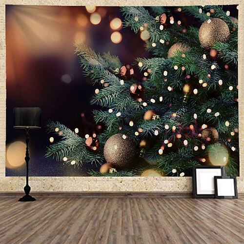 

Christmas Santa Claus Holiday Party Wall Tapestry Photography Background Art Decor Blanket Hanging Bedroom Living Room Decoration Tree Snowman Elk Snowflake Candle Gift Fireplace