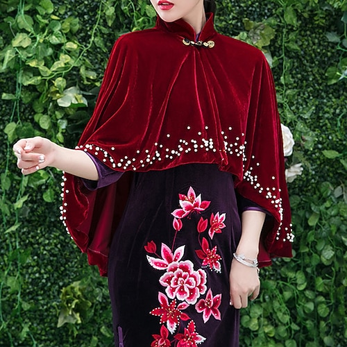 

Long Sleeve Formal Style / Elegant Velvet Event / Party / Wedding Party Women's Wrap With Beading