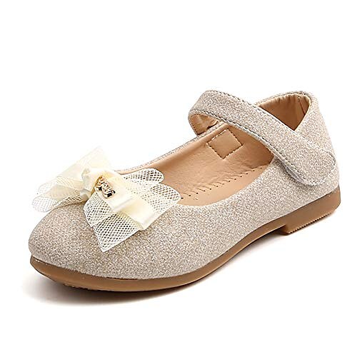 

girl's glitter bowknot ballet flats mary jane dress shoes gold