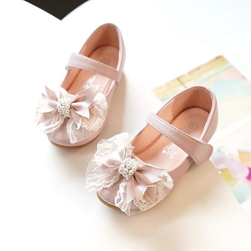 

Girls' Flats Flower Girl Shoes Microfiber Wedding Casual / Daily Dress Shoes Toddler(9m-4ys) Little Kids(4-7ys) Wedding Party Party & Evening Bowknot Pearl Pink Ivory Fall Spring