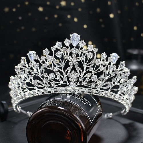

S039 Zircon Crystal Crown Bride Hair Accessories Crown Headdress Jewelry Korean Princess Birthday Crown