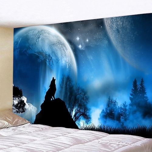 

Wolf Wall Tapestry Art Decor Blanket Curtain Hanging Home Bedroom Living Room Decoration Polyester