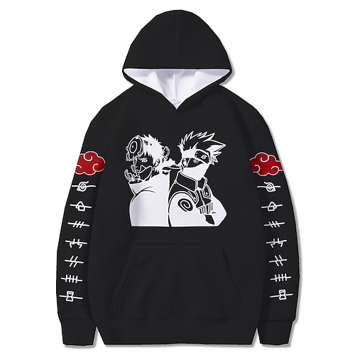 

Naruto Hatake Kakashi Sweat à capuche Anime Dessin Animé Animé Harajuku Art graphique Kawaii Sweat à capuche Pour Homme Femme Unisexe Adulte Estampage à chaud 100 % Polyester