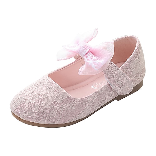 

Girls' Flats Flower Girl Shoes Lace Breathable Mesh Breathability Wedding Cute Dress Shoes Toddler(9m-4ys) Little Kids(4-7ys) Wedding Party Party & Evening Bowknot Pink White Fall Spring