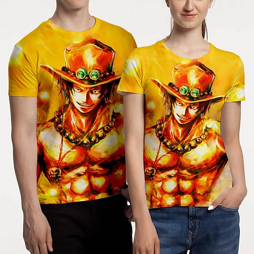 

Inspired by One Piece Portgas D. Ace T-shirt Cartoon Manga Anime Harajuku Graphic Kawaii T-shirt For Men's Women's Unisex Adults' 3D Print 100% Polyester