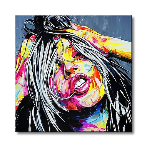 

Oil Painting Handmade Hand Painted Wall Art Modern Pop Art Figure Portrait Woman Home Decoration Decor Rolled Canvas No Frame Unstretched