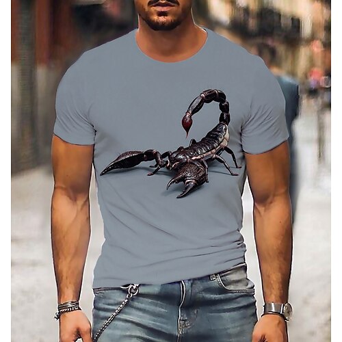 

Per uomo Unisex maglietta Camicia Magliette Stampe astratte Scorpione Girocollo Grigio Stampa 3D Giornaliero Per eventi Manica corta Stampa Abbigliamento Originale Informale Grande e alto / Estate