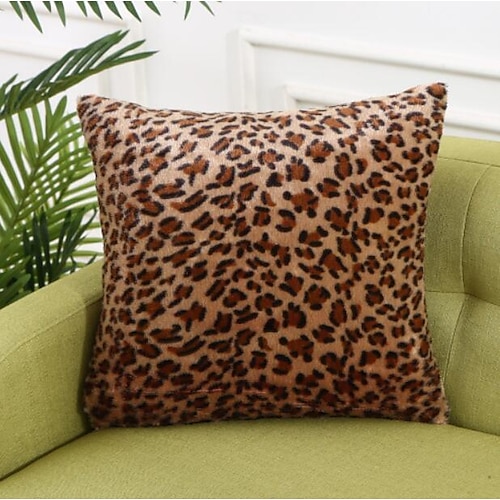 

leopard faux fur throw pillow neutral - threshold™