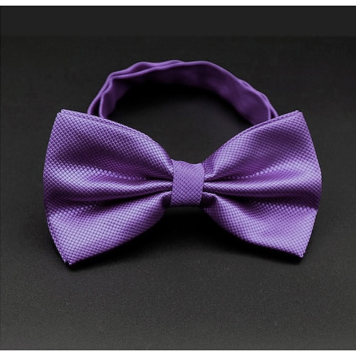 

Men's Work Bow Tie Solid Colored Light Yellow Purple Pink 2022