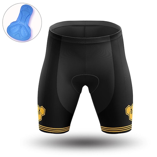 

21Grams Men's Bike Shorts Cycling Shorts Bike Padded Shorts / Chamois Mountain Bike MTB Road Bike Cycling Sports Stripes 3D Pad Cycling Breathable Quick Dry Black Polyester Clothing Apparel Bike Wear