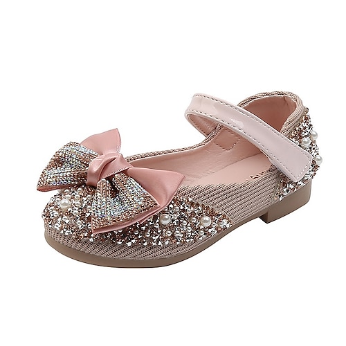 

Girls' Flats Comfort Mary Jane Flower Girl Shoes PU Walking Cute Sequins Little Kids(4-7ys) Big Kids(7years ) Daily Party & Evening Rhinestone Bowknot Pearl Pink Green Black Fall Spring