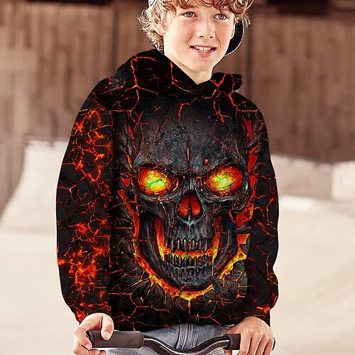 Boys clearance skull hoodie