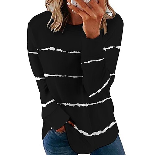 

Women's Pullover Green White Black Plain Solid Colored Loose Fit Daily Round Neck Long Sleeve S M L XL 2XL 3XL