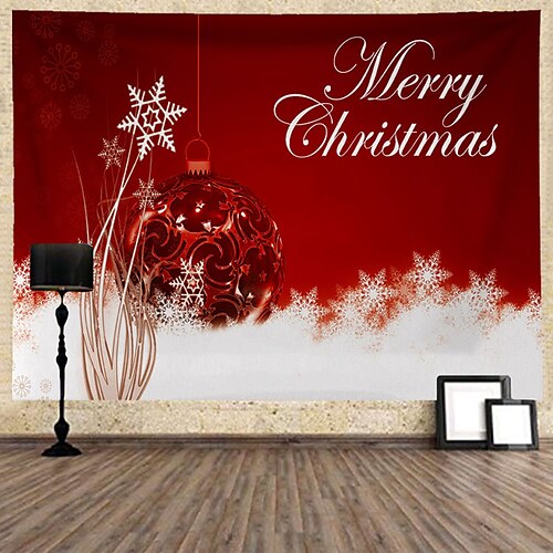 

Christmas Santa Claus Holiday Party Wall Tapestry Photography Background Art Decor Blanket Curtain Hanging Home Bedroom Living Room Decoration Tree Snowflake Candle Gift Fireplace