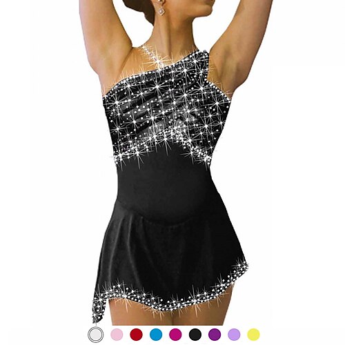 

Vestito da pattinaggio artistico Per donna Da ragazza Pattinaggio sul ghiaccio Vestiti Completi Bianco Nero Viola Elastene Elevata elasticità Competizione Vestiti da pattinaggio sul ghiaccio Fatto a
