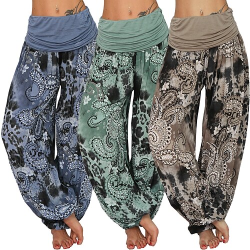 

Women's Yoga Harem Pants Quick Dry Yoga Gym Workout Pilates Pants Bloomers Bottoms Boho Green / Black Army Green Khaki Plus Size Sports Activewear Loose / Athletic / Casual / Athleisure