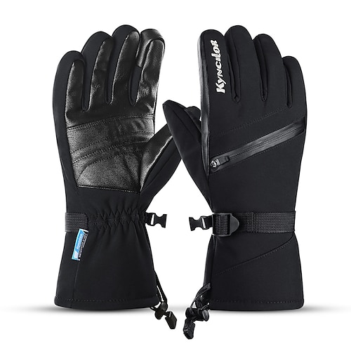 

Ski Gloves Snow Gloves for Women Men Touchscreen Thermal Warm Waterproof PU Leather Full Finger Gloves Snowsports for Cold Weather Winter Skiing Snowboarding Cycling