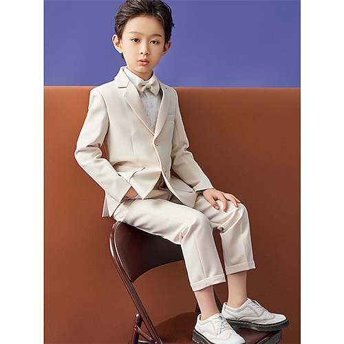 

First Communion Three-piece Suit ( Pants ) Kids Boys Ring Bearer Suits Polyester 3-17 Years