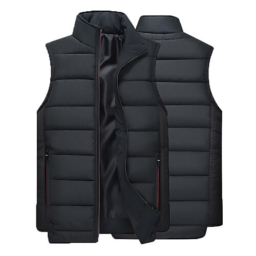 

Men's Fishing Vest Hiking Vest Quilted Puffer Vest Winter Outdoor Thermal Warm Windproof Lightweight Breathable Outerwear Trench Coat Top Skiing Fishing Climbing Blue khaki Black