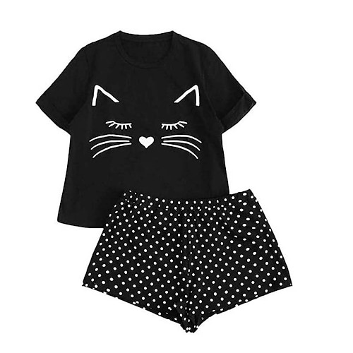 

Women's Loungewear Sets 1 set Plant Animal Simple Gothic Fashion Home Street Daily Cotton Blend Breathable Gift Crew Neck Short Sleeve T shirt Tee Shorts Basic Elastic Waist Fall Summer Green White