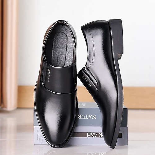 

Men's Loafers & Slip-Ons Leather Loafers Business Casual Classic Daily Office & Career Leather Black Winter Fall