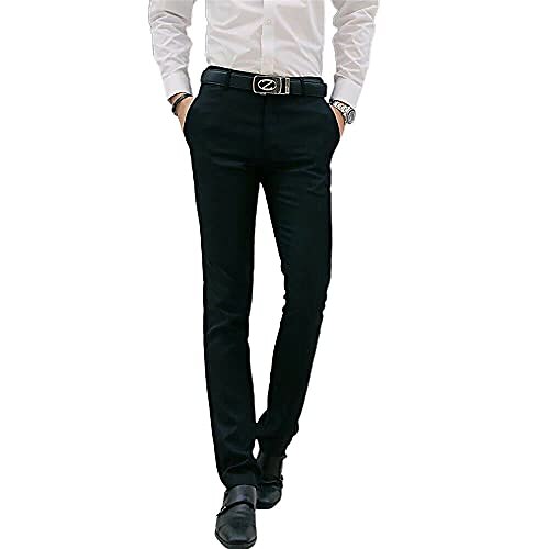 

mens office business dress pants slim fit work formal casual smart suit trousers