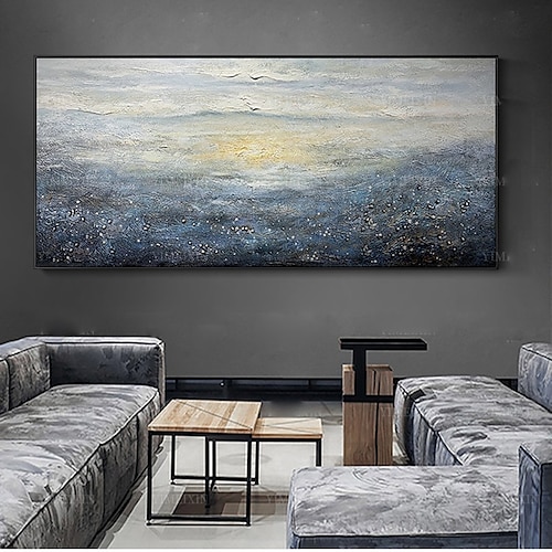 

Pintura al óleo hecha a mano lienzo decoración del arte de la pared pintura abstracta del paisaje marino ola de mar para la decoración del hogar laminado sin marco pintura sin estirar