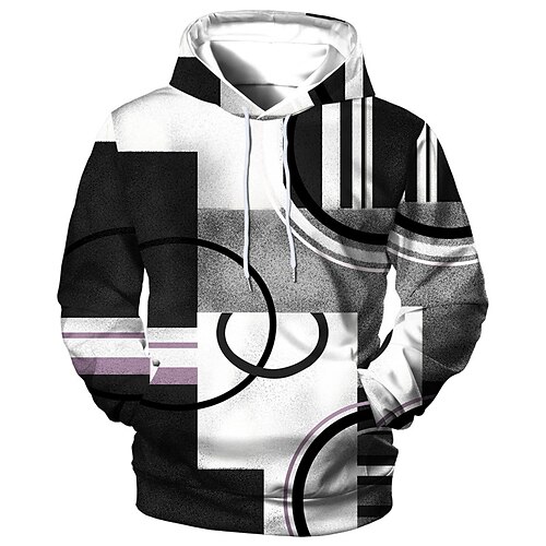 

Men's Unisex Hoodie Pullover Hoodie Sweatshirt Wine Red Green Blue Black Hooded Geometric Color Block Graphic Prints Lace up Print Daily Sports 3D Print Designer Casual Big and Tall Fall & Winter