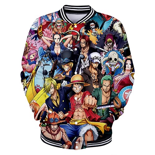 

Inspired by One Piece Monkey D. Luffy Outerwear Back To School Anime Harajuku Graphic Kawaii Coat For Men's Women's Couple's Adults' 3D Print Polyster