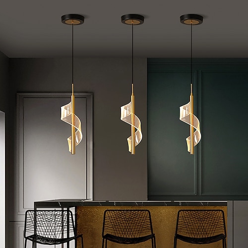 

1-Light 15 cm Spiral Design Pendant Light LED Metal Artistic Vintage Modern Style Painted Finishes LED Office Shops / Cafes Pendant Light 110-240V