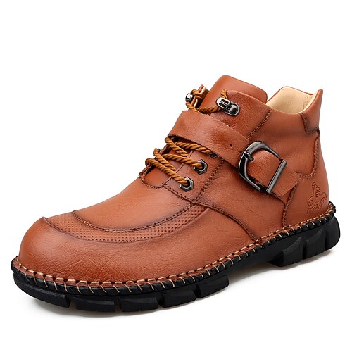 Botas de media caña con cordones para mujer, zapatos Vintage de talla  grande, botas de nieve con tacón grueso y costuras de lana, invierno, 2022| Botas de nieve| - AliExpress