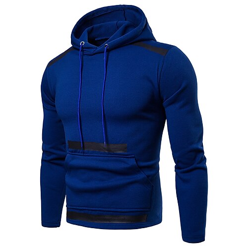 

Men's Hoodie Blue Army Green Gray Black Hooded Solid Color Casual Cool Sportswear Casual Winter Spring & Fall Clothing Apparel Hoodies Sweatshirts Long Sleeve