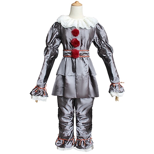 

Burlesque Clown Pennywise It Clown Cosplay Costume Outfits Teen Adults' Men's Cosplay Halloween Festival / Holiday Polyster Silver / Gold / Gray Men's Women's Easy Carnival Costumes / Two Piece / Top