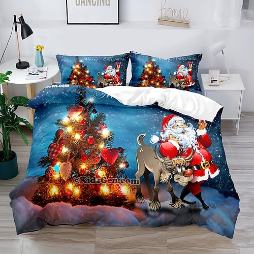 

3D-Bettwäsche, Weihnachtsdekoration für Zuhause, blaues Bettbezug-Set, Geschenk für Jungen, Geschenk für Kinder, 2/3-teiliges Bettwäscheset mit 1 oder 2 Kissenbezügen (Einzelbett, nur 1 Stück),