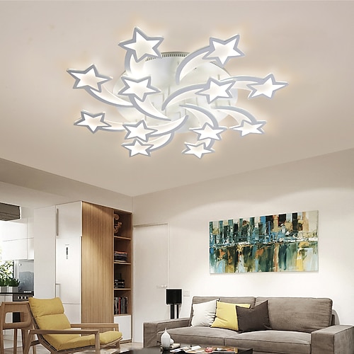 

LED Ceiling Light 90 cm Dimmable Flush Mount Lights Metal Layered Modern Style Stylish Painted Finishes Star Design 220-240V