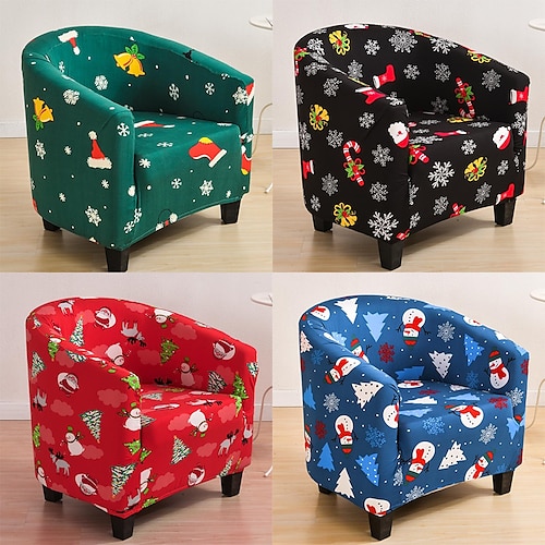 

Christmas sofa cover Elastic Tub Sofa Armchair Seat Cover Christmas Printed Sofa Cover Armchair Cover Protector Bathtub Chair Covers Furniture Slipcover