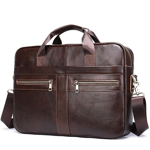 

Men's Handbags Sling Bags Laptop Bag Briefcase Crossbody Bag Nappa Leather Cowhide Zipper Daily Black Coffee