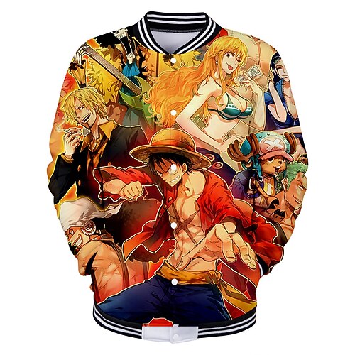 

Inspired by One Piece Monkey D. Luffy Outerwear Back To School Anime Harajuku Graphic Kawaii Coat For Men's Women's Couple's Adults' 3D Print Polyster
