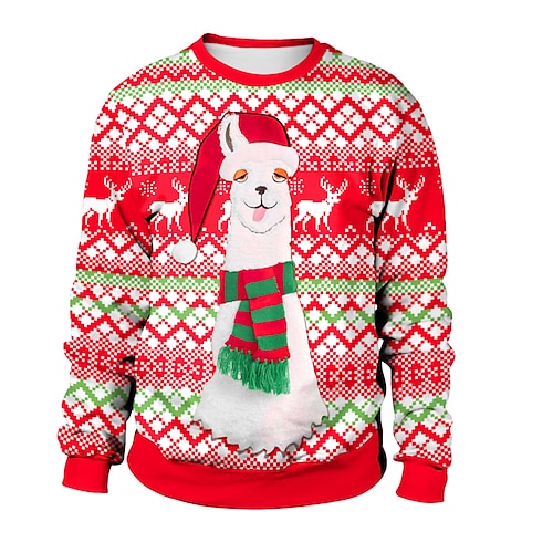 

Santa Suit Reindeer Rudolph Cosplay Costume Ugly Christmas Sweater / Sweatshirt Women's Special Christmas Christmas Carnival Masquerade Adults' Party Christmas Polyester Fabric Top