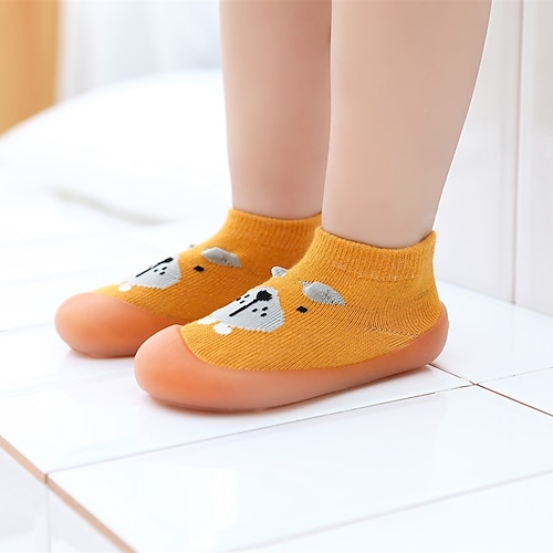 

Babies' Sneakers Socks Shoes First Walkers Indoor shoes Cotton Non Slip Cute Sock Boots Toddler(9m-4ys) Home Indoor LeisureSports Green Beige Fall Winter / Rubber